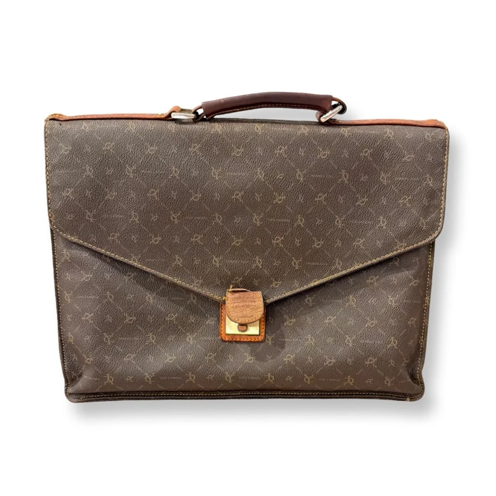 Vintage | Yves Carreau Brown Patterned Briefcase